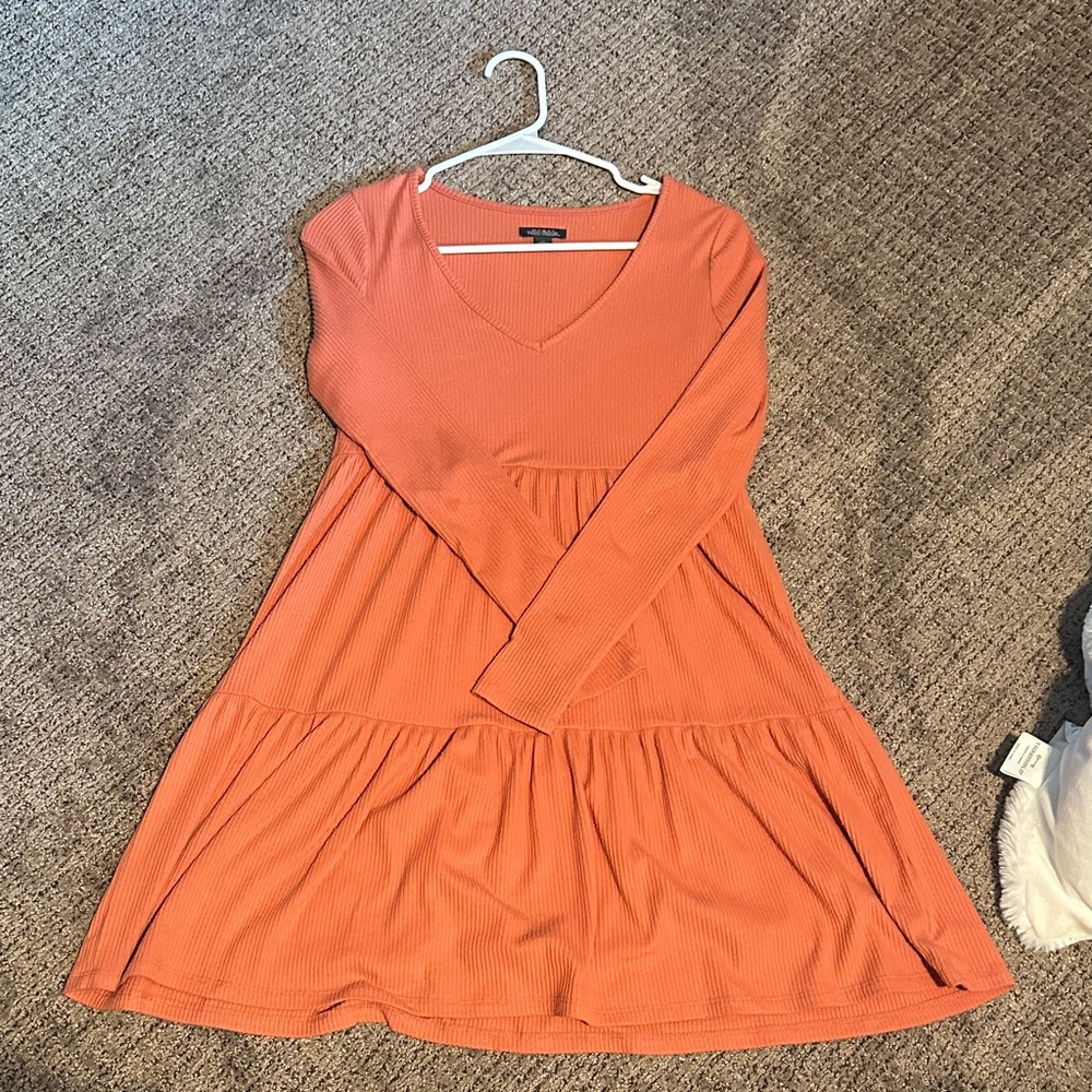 Wild Fable Coral Long Sleeve Dress